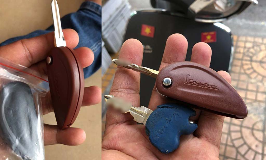 Sửa khóa boc chia khóa xe Vespa Libery Fly đẹp