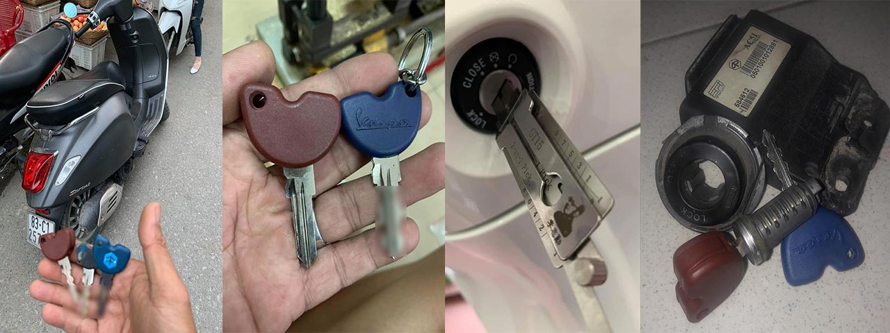 Sửa khóa xe Piagigo, Vespa, Fly, Sprint, Primavera, thay ổ khóa xe Uy tín