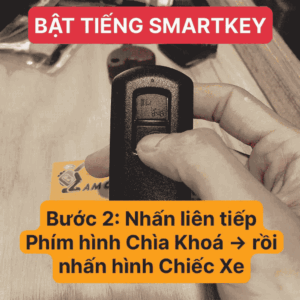 Bước 2: nhấn liên tiếp chìa khóa và hình xe để bật tiếng